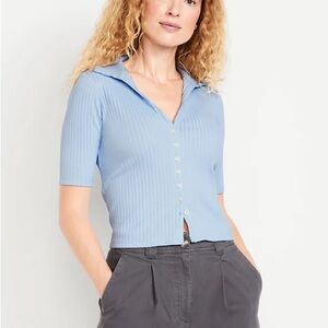 Old Navy Ribbed Button Down Light Blue Shirt NWT Medium